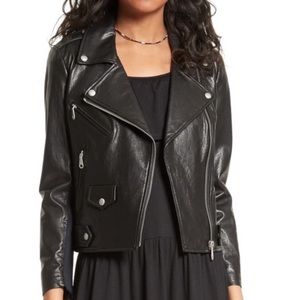 Rebecca Minkoff Wes Moto Leather & Neoprene Jacket